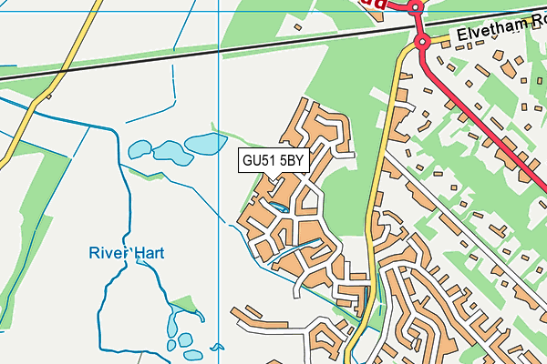 GU51 5BY map - OS VectorMap District (Ordnance Survey)