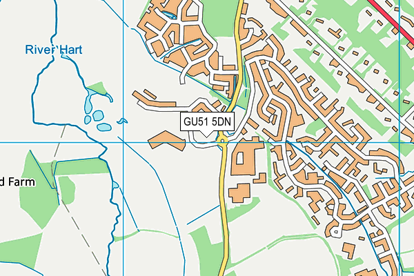 GU51 5DN map - OS VectorMap District (Ordnance Survey)