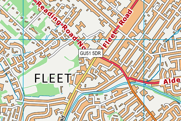 Fleet Cricket Club map (GU51 5DR) - OS VectorMap District (Ordnance Survey)