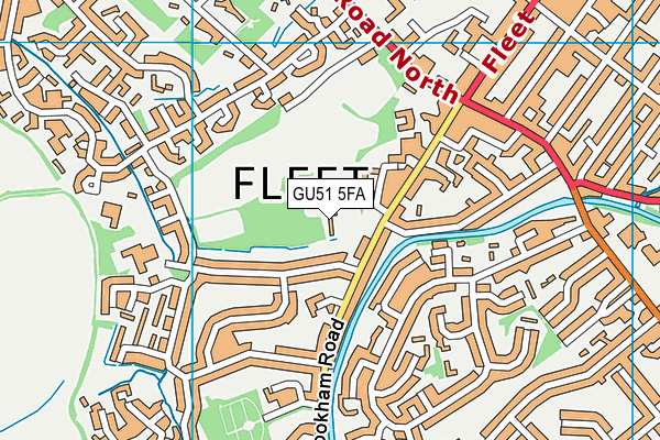Fleet Town Football And Social Club map (GU51 5FA) - OS VectorMap District (Ordnance Survey)