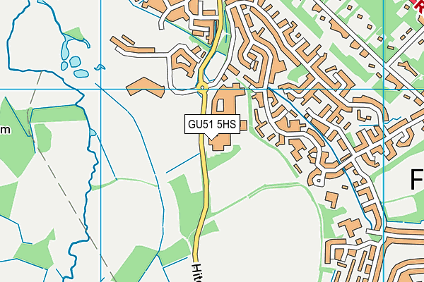 Hart Leisure Centre (Closed) map (GU51 5HS) - OS VectorMap District (Ordnance Survey)