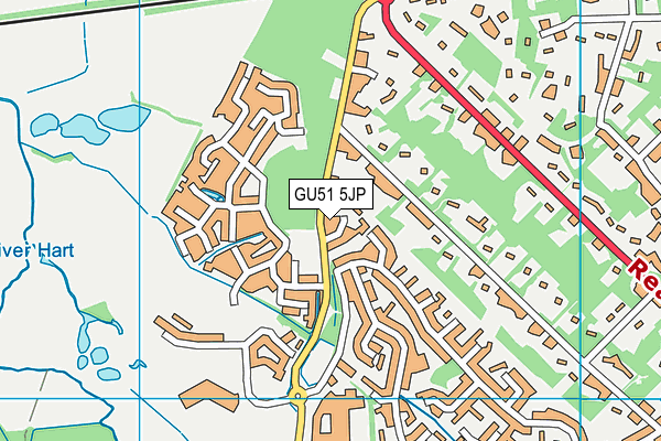 GU51 5JP map - OS VectorMap District (Ordnance Survey)
