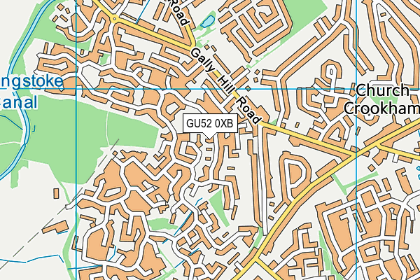 GU52 0XB map - OS VectorMap District (Ordnance Survey)