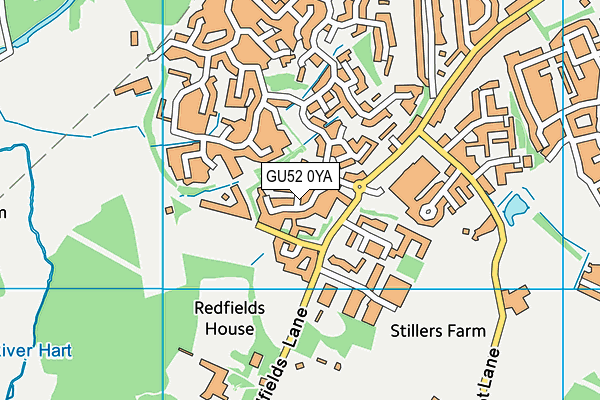 GU52 0YA map - OS VectorMap District (Ordnance Survey)