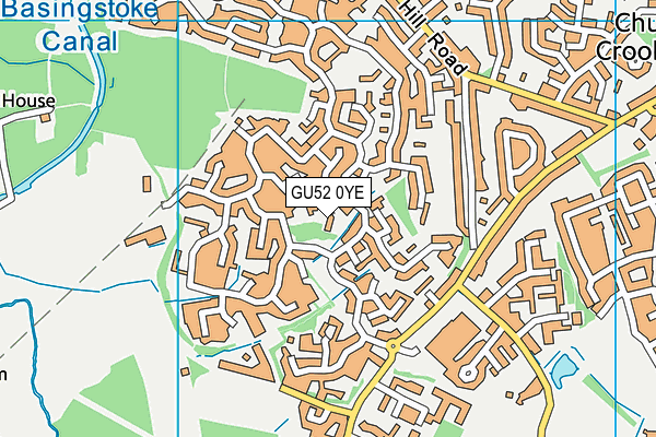 GU52 0YE map - OS VectorMap District (Ordnance Survey)