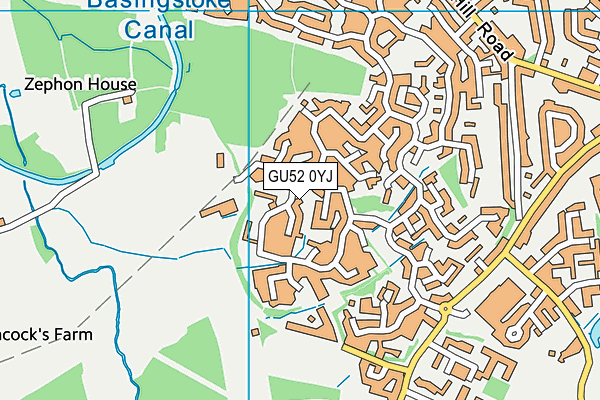 GU52 0YJ map - OS VectorMap District (Ordnance Survey)