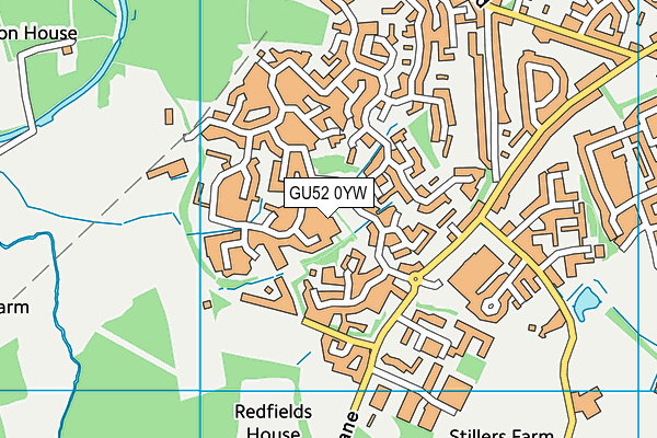 GU52 0YW map - OS VectorMap District (Ordnance Survey)