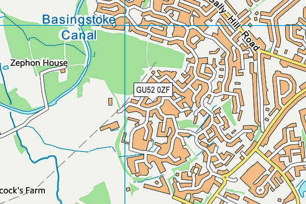 GU52 0ZF map - OS VectorMap District (Ordnance Survey)