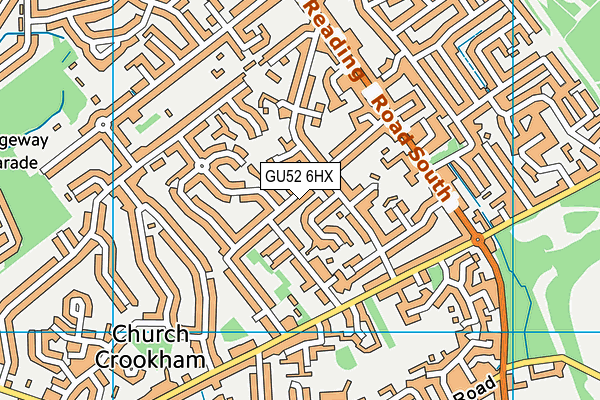 GU52 6HX map - OS VectorMap District (Ordnance Survey)