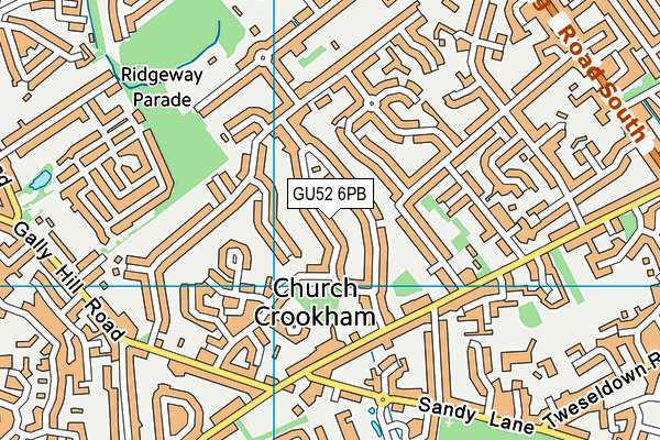 GU52 6PB map - OS VectorMap District (Ordnance Survey)