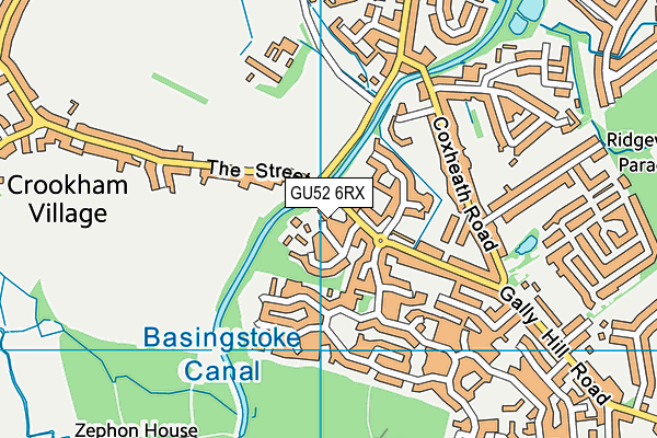 GU52 6RX map - OS VectorMap District (Ordnance Survey)