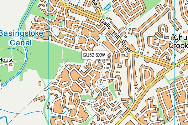 GU52 6XW map - OS VectorMap District (Ordnance Survey)