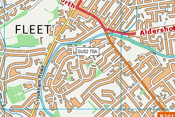 GU52 7SA map - OS VectorMap District (Ordnance Survey)