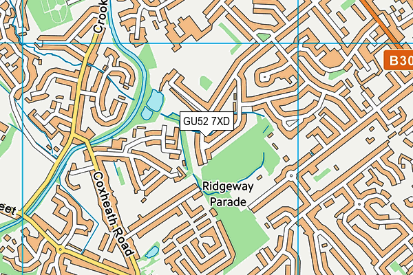 GU52 7XD map - OS VectorMap District (Ordnance Survey)