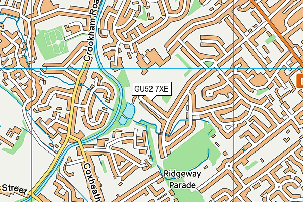 GU52 7XE map - OS VectorMap District (Ordnance Survey)