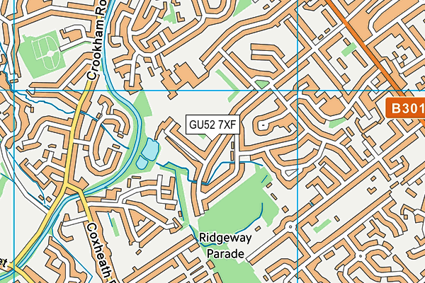 GU52 7XF map - OS VectorMap District (Ordnance Survey)
