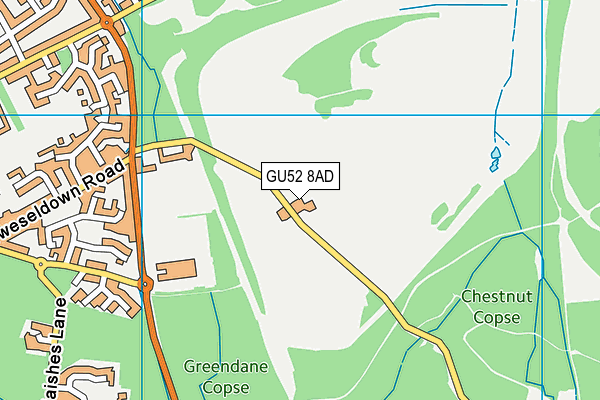 GU52 8AD map - OS VectorMap District (Ordnance Survey)