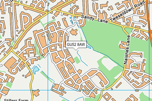 GU52 8AW map - OS VectorMap District (Ordnance Survey)