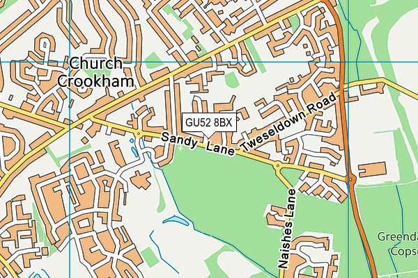GU52 8BX map - OS VectorMap District (Ordnance Survey)