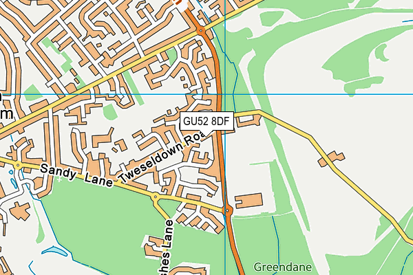 GU52 8DF map - OS VectorMap District (Ordnance Survey)