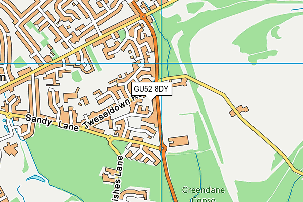 Peter Driver Sports Ground map (GU52 8DY) - OS VectorMap District (Ordnance Survey)