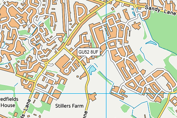 GU52 8UF map - OS VectorMap District (Ordnance Survey)