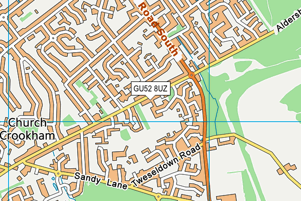 GU52 8UZ map - OS VectorMap District (Ordnance Survey)