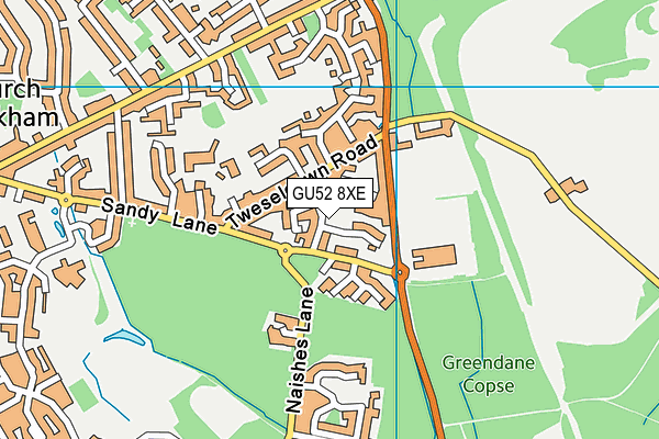 GU52 8XE map - OS VectorMap District (Ordnance Survey)