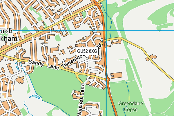 GU52 8XG map - OS VectorMap District (Ordnance Survey)