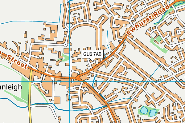 GU6 7AB map - OS VectorMap District (Ordnance Survey)