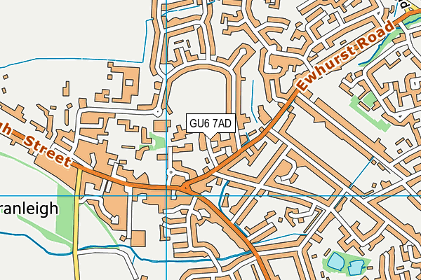 GU6 7AD map - OS VectorMap District (Ordnance Survey)