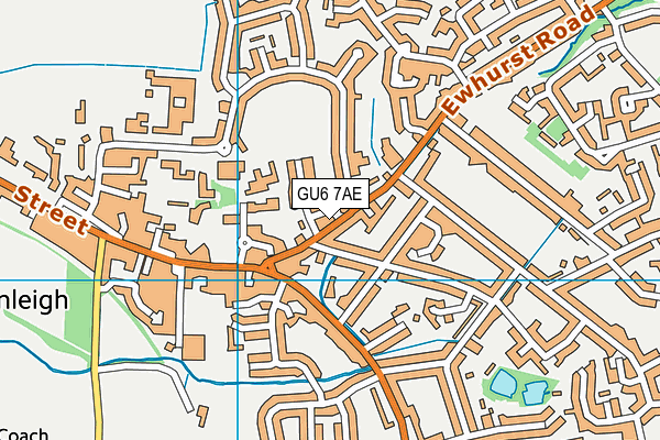 GU6 7AE map - OS VectorMap District (Ordnance Survey)