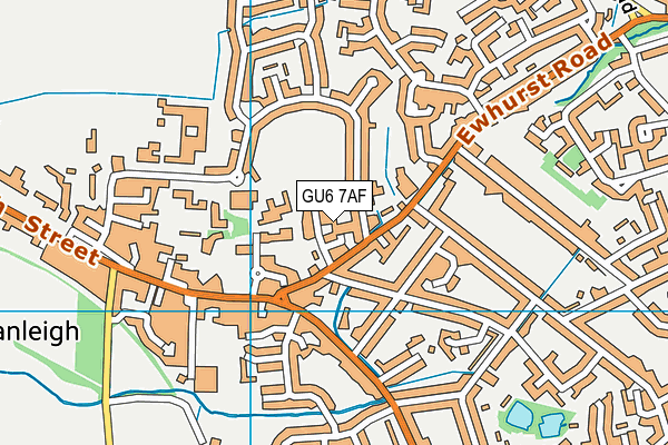 GU6 7AF map - OS VectorMap District (Ordnance Survey)