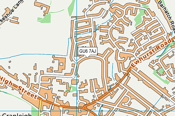 GU6 7AJ map - OS VectorMap District (Ordnance Survey)