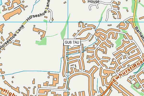 GU6 7AU map - OS VectorMap District (Ordnance Survey)