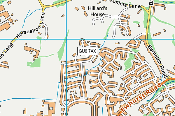 GU6 7AX map - OS VectorMap District (Ordnance Survey)