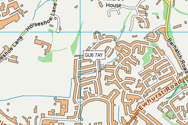 GU6 7AY map - OS VectorMap District (Ordnance Survey)