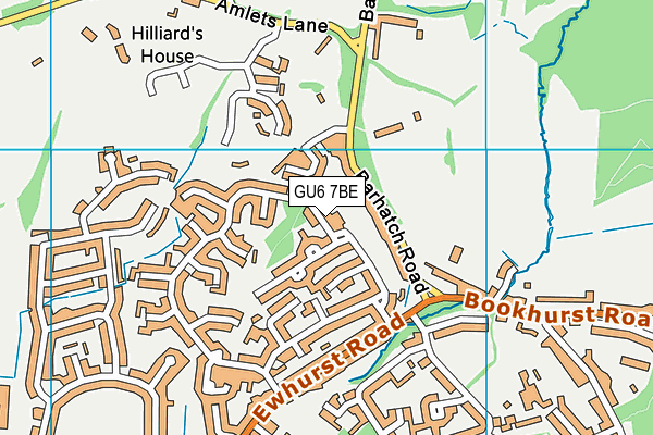 GU6 7BE map - OS VectorMap District (Ordnance Survey)