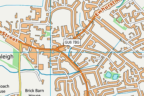 GU6 7BG map - OS VectorMap District (Ordnance Survey)
