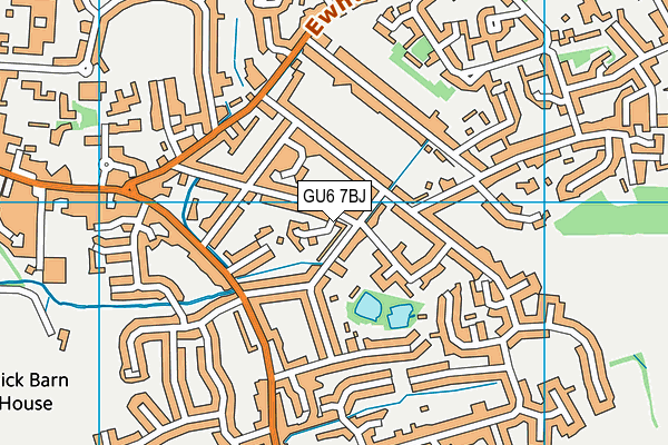 GU6 7BJ map - OS VectorMap District (Ordnance Survey)