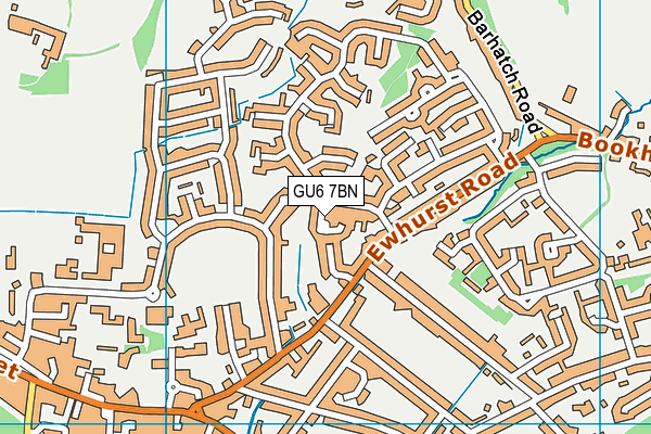 GU6 7BN map - OS VectorMap District (Ordnance Survey)