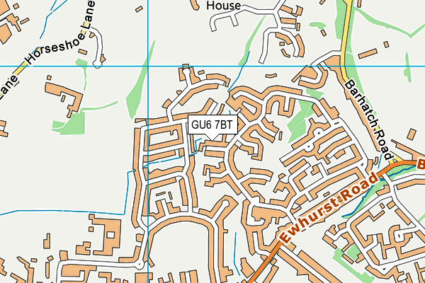 GU6 7BT map - OS VectorMap District (Ordnance Survey)