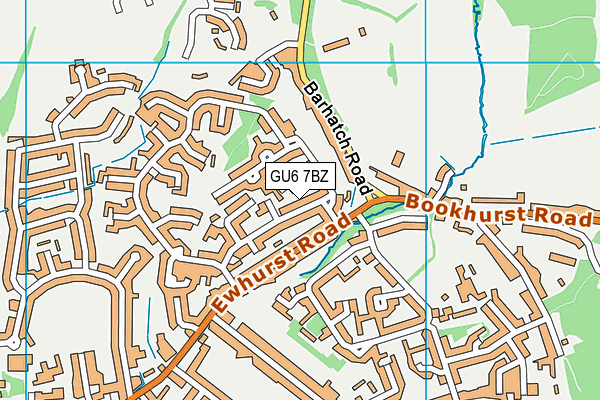 GU6 7BZ map - OS VectorMap District (Ordnance Survey)