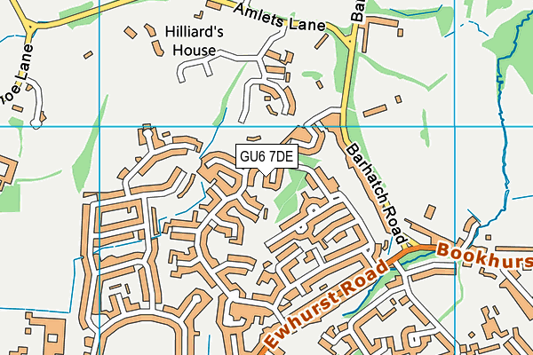 GU6 7DE map - OS VectorMap District (Ordnance Survey)