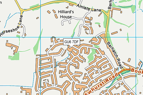 GU6 7DF map - OS VectorMap District (Ordnance Survey)