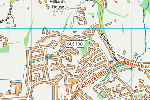 GU6 7DG map - OS VectorMap District (Ordnance Survey)