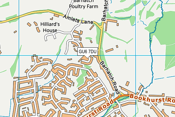 GU6 7DU map - OS VectorMap District (Ordnance Survey)