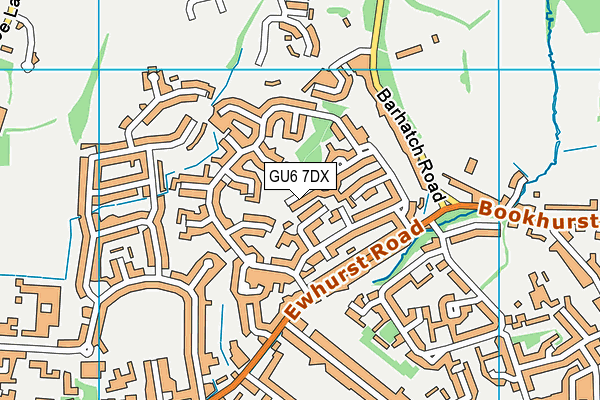 GU6 7DX map - OS VectorMap District (Ordnance Survey)