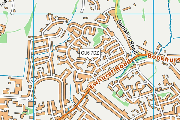 GU6 7DZ map - OS VectorMap District (Ordnance Survey)