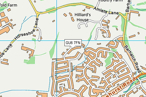 GU6 7FN map - OS VectorMap District (Ordnance Survey)